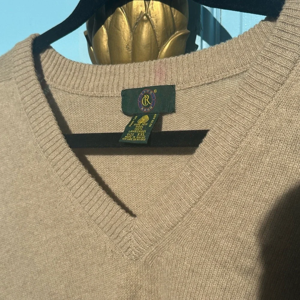 Club Room Sweater Men's Lambswool V-Neck size XXL